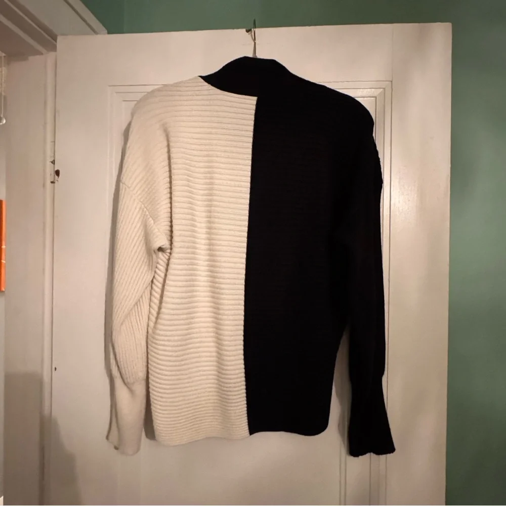 🦋LAST CHANCE🦋Express Black and Cream Cowl Neck Sweater - Picture 5 of 5